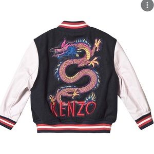 KENZO KIDS Giana Dragon Flower Bomber Jacket PINK